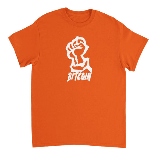 Bitcoin & Fist (White Motif)